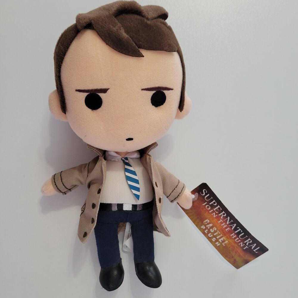 Rare QMx Supernatural Join The Hunt Castiel, No Wings, Plush Q-Pals New w Tags